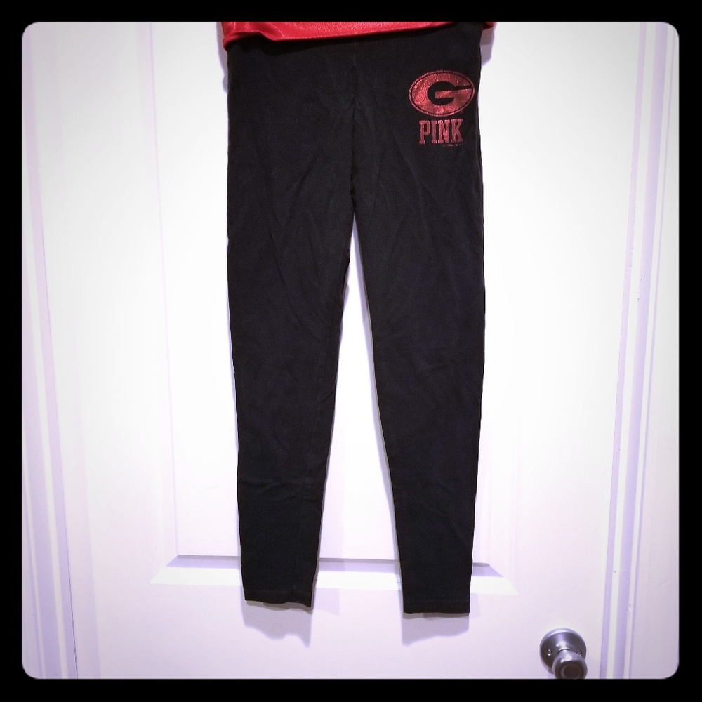 Pink Victoria Secret Georgia Bulldog leggings